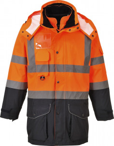 Jacheta parka reflectorizanta 7 in 1 impermeabila cu multiple buzunare