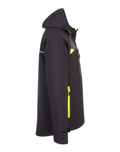 Jacheta Softshell neagra cu gluga, respirabila, impermeabila si rezistenta la vant