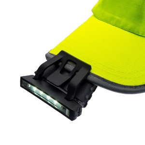 Lanterna reincarcabila prin USB, montabila pe sapca/casca, rezistenta la stopi de apa, luminozitate 100 lm