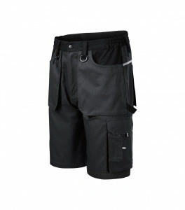 Pantaloni scurti de lucru WOODY, gri cu negru, 7 buzunare