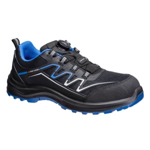 Pantofi de protectie S1PS ESD, negru cu albastru, bombeu compozit, sistem inchidere BOA