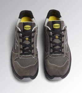 Pantofi de protectie S1PS ESD, RUN TEXT LOW, bombeu compozit, material respirabil, culoare gri antracit cu negru