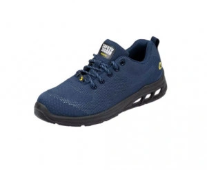 Pantofi de protectie usori ECOFITZ cu sireturi reflectorizante - navy
