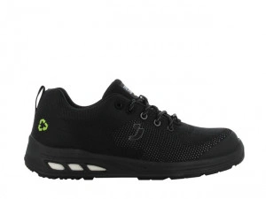 Pantofi de protectie usori ECOFITZ cu sireturi reflectorizante - negru