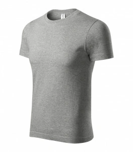 Tricou PAINT unisex gri la baza gatului, bumbac si vascoza