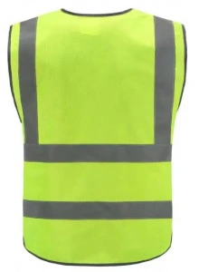 Vesta reflectorizanta cu buzunare, poliester, galben neon