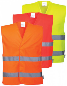 Vesta reflectorizanta cu doua benzi orizontale