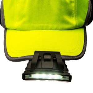 Lanterna reincarcabila prin USB, montabila pe sapca/casca, rezistenta la stopi de apa, luminozitate 100 lm