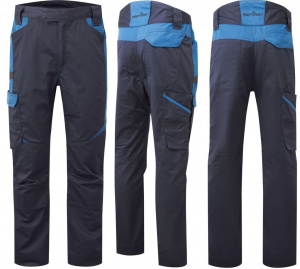Pantaloni de lucru din tesatura elastica, rezistenti la spalare industriala