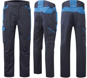 Pantaloni de lucru din tesatura elastica, rezistenti la spalare industriala