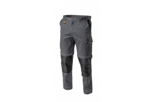 Pantaloni de lucru modulabili Edgar, partea inferioara detasabila, gri, buzunare genunchiere, elemente reflectorizante