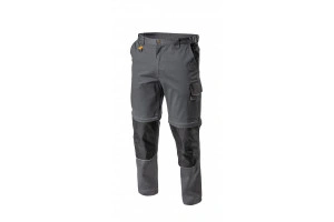 Pantaloni de lucru modulabili Edgar, partea inferioara detasabila, gri, buzunare genunchiere, elemente reflectorizante