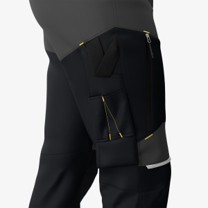 Pantaloni softshell de lucru OAK, pentru barbati, flexibili, durabili si moderni - negru cu gri