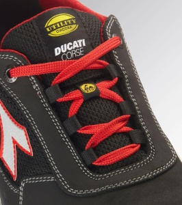 Pantofi de protectie S1PS ESD, SHARK ENGINE LOW, bombeu compozit, material respirabil, culoare negru cu rosu