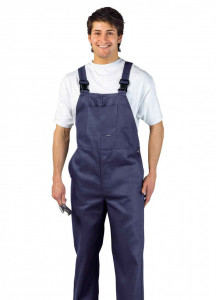 Salopeta de lucru cu pieptar, 100% bumbac - navy
