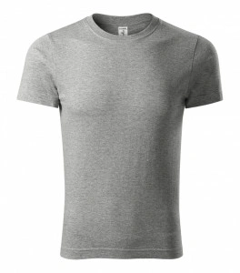 Tricou PAINT unisex gri la baza gatului, bumbac si vascoza
