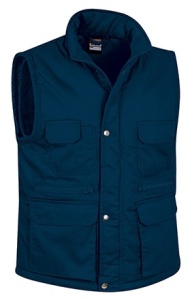 Vesta de lucru REPORTER, vatuita, cu buzunare multiple - navy