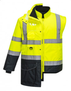 Jacheta parka reflectorizanta 7 in 1 impermeabila cu multiple buzunare