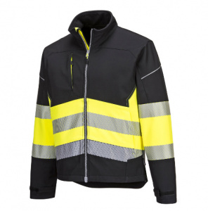 Jacheta Softshell Hi-Vis cu benzi reflectorizante