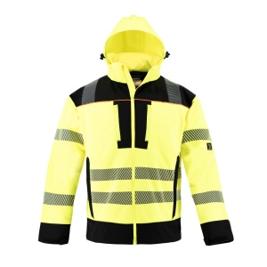 Jacheta softshell LORO, de iarna, impermeabila, rezistenta la vant, gluga detasabila