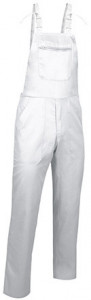 Pantaloni de lucru cu pieptar PREGON, subtiri, albi