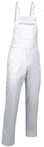 Pantaloni de lucru cu pieptar PREGON, subtiri, albi