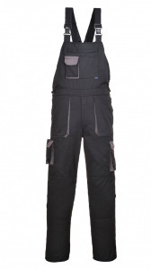 Pantaloni de lucru cu pieptar TEXO in culori contrastante - negru