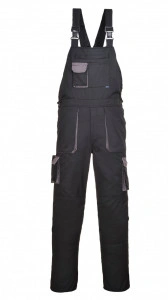 Pantaloni de lucru cu pieptar TEXO in culori contrastante - negru