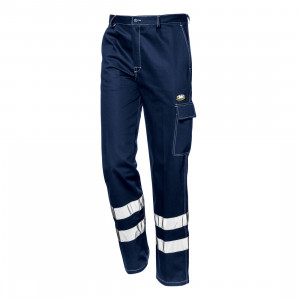Pantaloni de lucru FUSTANGO din bumbac 100%, cu benzi reflectorizante