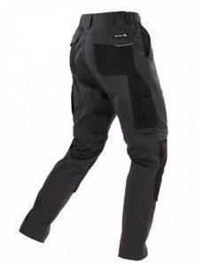 Pantaloni de lucru modulabili Edgar, partea inferioara detasabila, gri, buzunare genunchiere, elemente reflectorizante