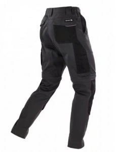 Pantaloni de lucru modulabili Edgar, partea inferioara detasabila, gri, buzunare genunchiere, elemente reflectorizante