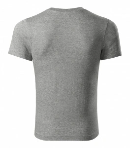 Tricou PAINT unisex gri la baza gatului, bumbac si vascoza
