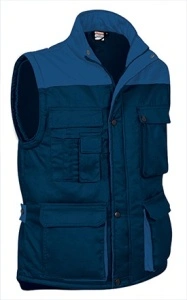Vesta de lucru captusita, THUNDER in doua tonuri, cu multiple buzunare, navy