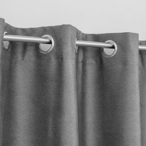 Draperie decorativa, tip blackout - nu lasa lumina sa treaca, cu model reliefat, cu inele, 140x260 cm, gri