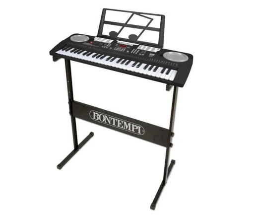 Orga Electronică cu 54 de Clape, Funcții Avansate, Sistem Stereo, 74x16x26 cm, negru