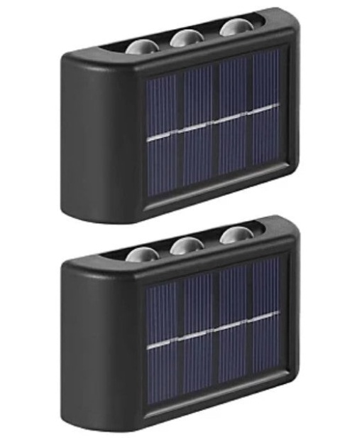 Set de 2 Lampi Solare de Perete cu 3 leduri, Iluminare Sus-Jos