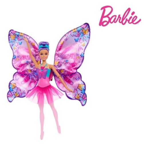 Papusa Barbie balerina cu transformare in fluture, varsta 3+ ani, 23x7x32.5cm, roz