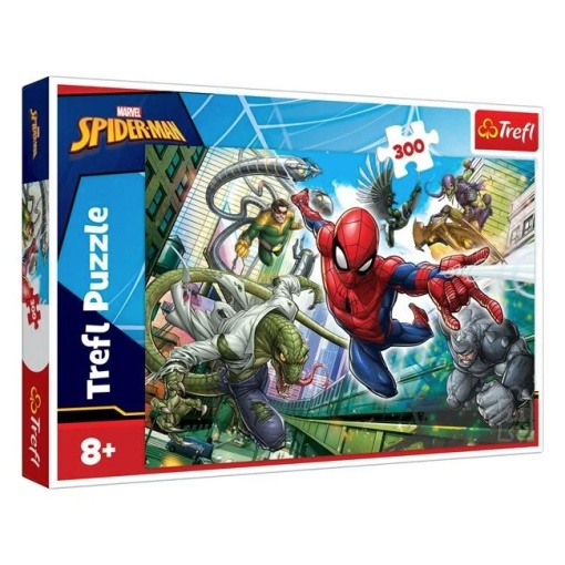 Puzzle Spiderman & Eroi, 300 Piese, Imagine cu Supereroi în Acțiune