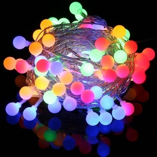 Set cu 2 Instalatii Luminoase pentru Craciun, 2 x 5m, 2 x 50 LEd-uri, Alimentare la Retea, Lumina Multicolora