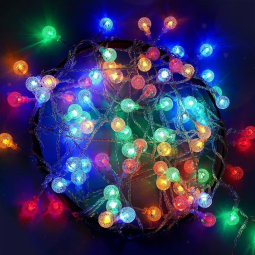 Set de 3 Instalatii Luminoase, 3 x 5m, cu 3 x 25 LED-uri, Alimentare la Retea, Lumina Multicolora