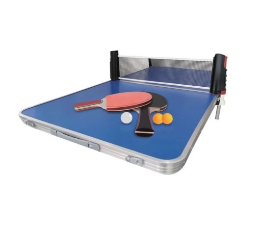 Set Ping Pong cu Fileu Pliabil, pentru 2 Jucatori, 6 piese, negru/rosu
