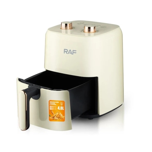 Friteuza cu aer cald Air Fryer, RAF R5237, 1300 W, 3 L, 12 programe, 25x20x28 cm, negru/alb