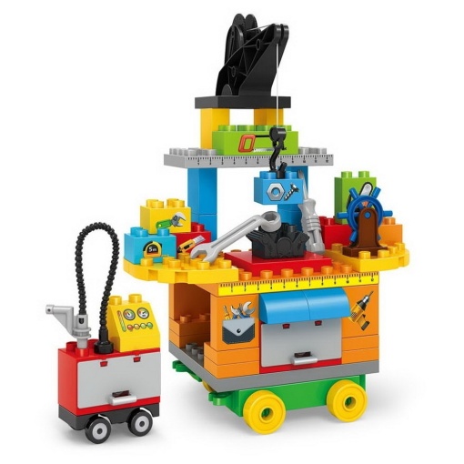 Set Constructii Bancul de lucru cu scule, cu 61 piese, pentru copii de 3 ani+, multicolor