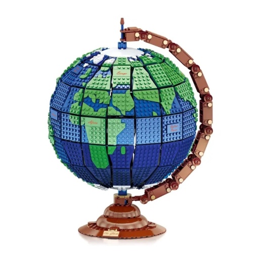 Set Constructie Globul Pamantesc, Rotativ, 2494 Piese, pentru copii 6 ani+, 38 x 28 x 28 cm, multicolor