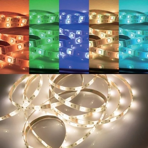 Banda led, autocolanta smart strip, prin wifi, 6W, lungime 1m, multicolor