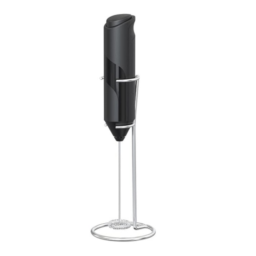 Mini Mixer pentru lapte, cu suport, functioneaza cu baterii, 22 cm lungime, negru