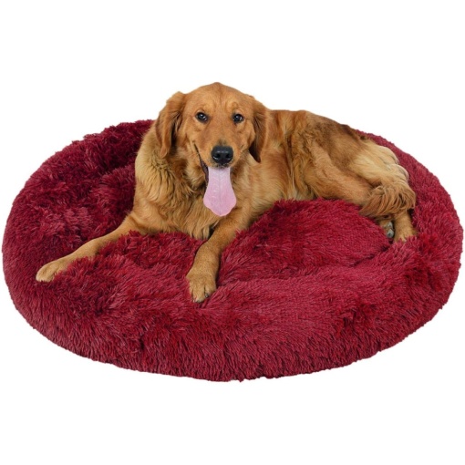 Culcus/Pat/Perna pentru animale de companie, Diametru 100cm, Visiniu