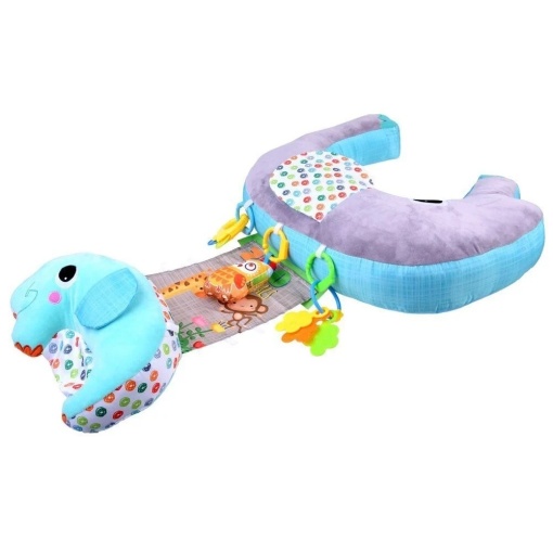 Perna cu activitati pentru bebelusi 0+ luni, 5 in 1, cu jucarii detasabile, in forma de delfin, din plus, Multicolor