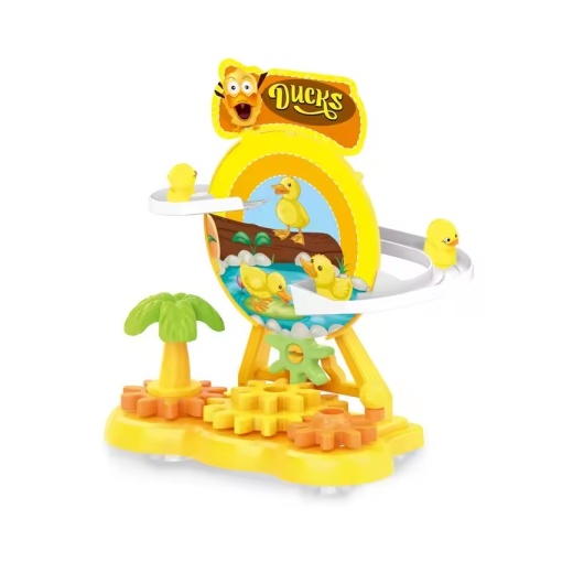 Set de constructie, circuit cu rate, copii 3 ani+, plastic, 20x18.5x10 cm, galben