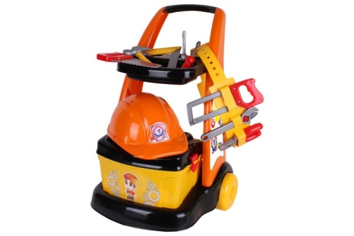 Set de scule si unelte cu carucior, pentru copii de 3 ani+